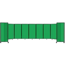 Versare Polycarbonate Room Divider 360 Portable Wall Partition | Freestanding Office Dividers | Locking Wheels | Privacy Screen Panels - 25' x 6' Green Thermoplastic Polymer
