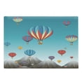 thumbnail image 1 of Hot Air Balloon Cutting Board, Colorful Family Travel in Sky Transporation Vehicles over Mountains Print, Decorative Tempered Glass Cutting and Serving Board, in 3 Sizes, by Ambesonne, 1 of 2