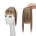 thumbnail image 5 of Benehair Clip in Fringe Hair Extensions as Humam Air Bangs French Bangs Thin Hairpiece 6.4" Light Brown mix Dark Blonde, 5 of 13