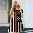 thumbnail image 2 of KONDYS Toddler Girl Princess Outfit 4Th Of July Independence Day Striped Star Printed Ruffles Short Sleeve Party Dress Summer Clothes Size 3-4Y, 2 of 4