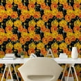 thumbnail image 2 of Ambesonne Floral Peel & Stick Wallpaper for Home, Calendula Flowers Pattern, 13"x72", Orange Laurel Green Black, 2 of 5