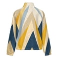 thumbnail image 6 of Jackets for Women Winter Coat Jackets Flannel Stand Collar Jacket(Abstract Geometric Color Block Art,Size:S-4XL), 6 of 7
