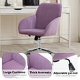 thumbnail image 6 of PORKISS Vanity Chair, Swivel Home Office Chair, Ergonomic Desk Chair with Silver Metal Base, Adjustable Height, Velvet Upholstered Task Chair, Lilac, 6 of 10