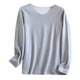 thumbnail image 2 of Ropa interior térmica para hombre, blusa informal de moda, cómoda, de manga larga, lisa, con cuello en V, pijama, ropa interior térmica, blusa de poliéster para hombre, 2 of 3