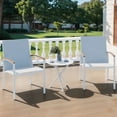 thumbnail image 5 of Walsunny 3 Piece Outdoor Patio Furniture Set Textilene Patio Bistro Set with Coffee Table for Balcony Porch and Apartment White, 5 of 11