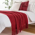 thumbnail image 4 of czcpp-Red Throw Blanket Geometric Pattern Indoor Outdoor Knitted Throws for Sofa Couch Chair Bed Christmas Decor 51"x78", 4 of 4