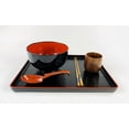 thumbnail image 3 of Set of 2 Japanese Large Ramen Bowls – 38oz Pho Udon Noodle and Cereal Bowls – Black and Red Lacquer Plastic – Microwave & Dishwasher Safe – Made in Japan, 3 of 3