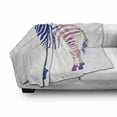 thumbnail image 2 of Zebra Soft Flannel Fleece Throw Blanket, Animal with Colorful Stripes with Watercolor Paint Blemishes, Cozy Plush for Indoor and Outdoor Use, 50" x 60", Persian Blue Multicolor, by Ambesonne, 2 of 5