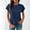 Tops-265Blue, variant on Womens Casual Tops Regular Fit Crew Neck Short Sleeve Tops Kangaroo Pocket Tunic Tops Solid Soft Daily Lounge Wear