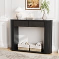 thumbnail image 3 of Wirrytor Mid-Century Modern Fluted Console Table with 2 Drawers, Narrow Entryway Table with Storage Shelf, Accent Sofa Table for Living Room, Black, 3 of 7