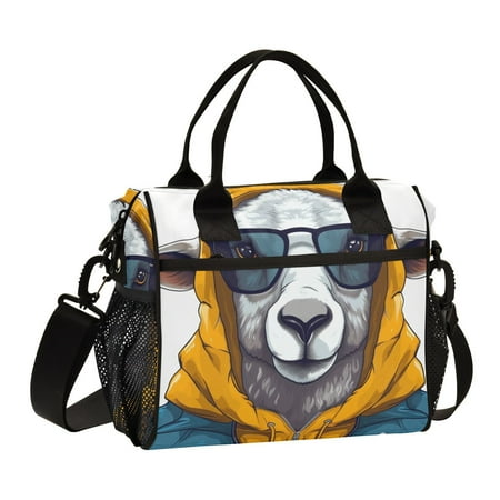 Sheep Hoodie Sunglasses Cooler Bag Lunch Bag Soft Cooler Cooling Tote Insulated Lunch Box for Adult Men Women
