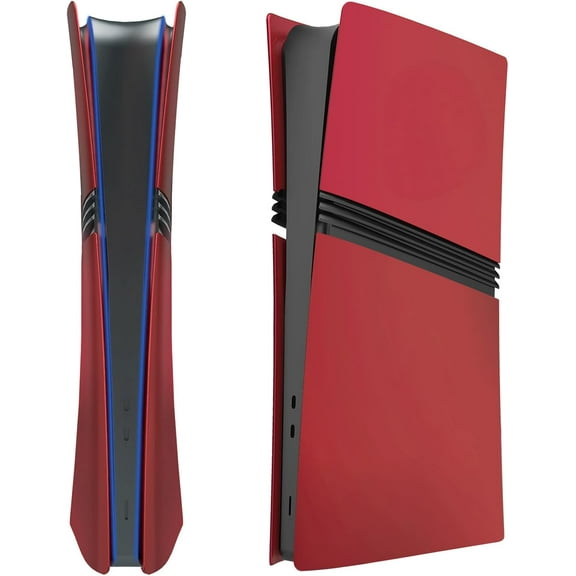 Digital Edition Cover Plates for PS5 Pro Console, Shell Panels Compatible with PlayStation 5 Pro Accessories Protective Replacement Faceplate (Red)
