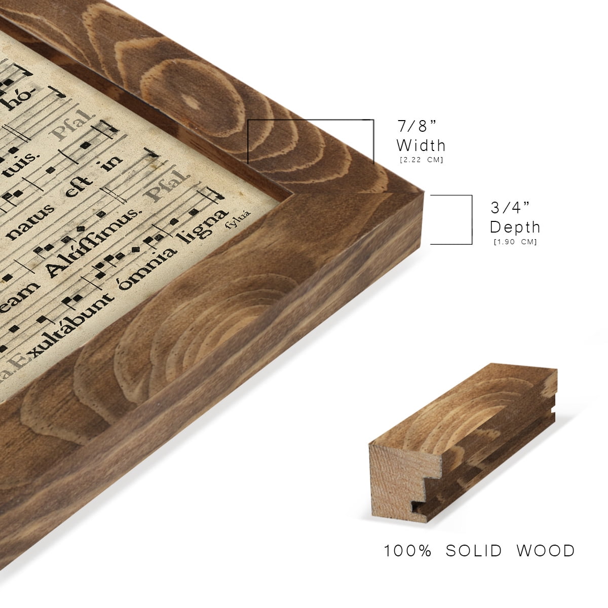 Vellum Songbook II -Framed Print w/glass-Walnut