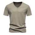 thumbnail image 2 of Short Sleeve T Shirts Tshirts for Men Comfy Bamboo Viscose Tee Shirts V Neck Moisture-Wicking Undershirt T-shirts (L, Khaki), 2 of 6