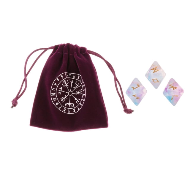 ZheElen Durable Sky Rune Tarot Exquite Divination Dice for flannel drawstring Table Games Game Dice Style 3 with bag