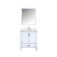 thumbnail image 3 of Jacques 30 in. W White Bath Vanity, Carrara Marble Top, Faucet Set, and 28 in. Mirror, 3 of 4