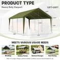 thumbnail image 2 of Kimunuk Canopy Replacement Cover, 12' x 20' Outdoor Portable Carport Replacement Canopy with Ball Bungees for Car Garage Shelter Tent Party Tent, Light Green ,Frame is Not Included, 2 of 6