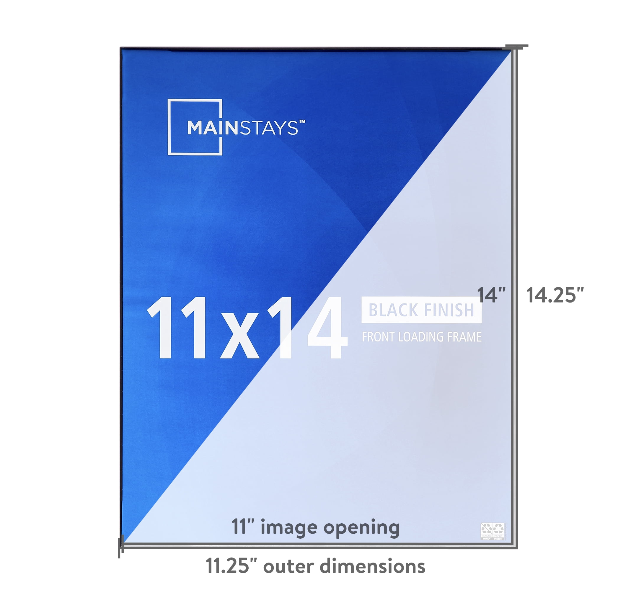 Mainstays – 11x14 Picture Frame – Black Front Loading Wall or Tabletop Photo Frame, Set of 6