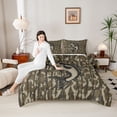 thumbnail image 4 of Castle Fairy Wildlife Big Bass Fish Twin Comforter Sets,Vintage Camouflage Bedding Set, 4 of 8