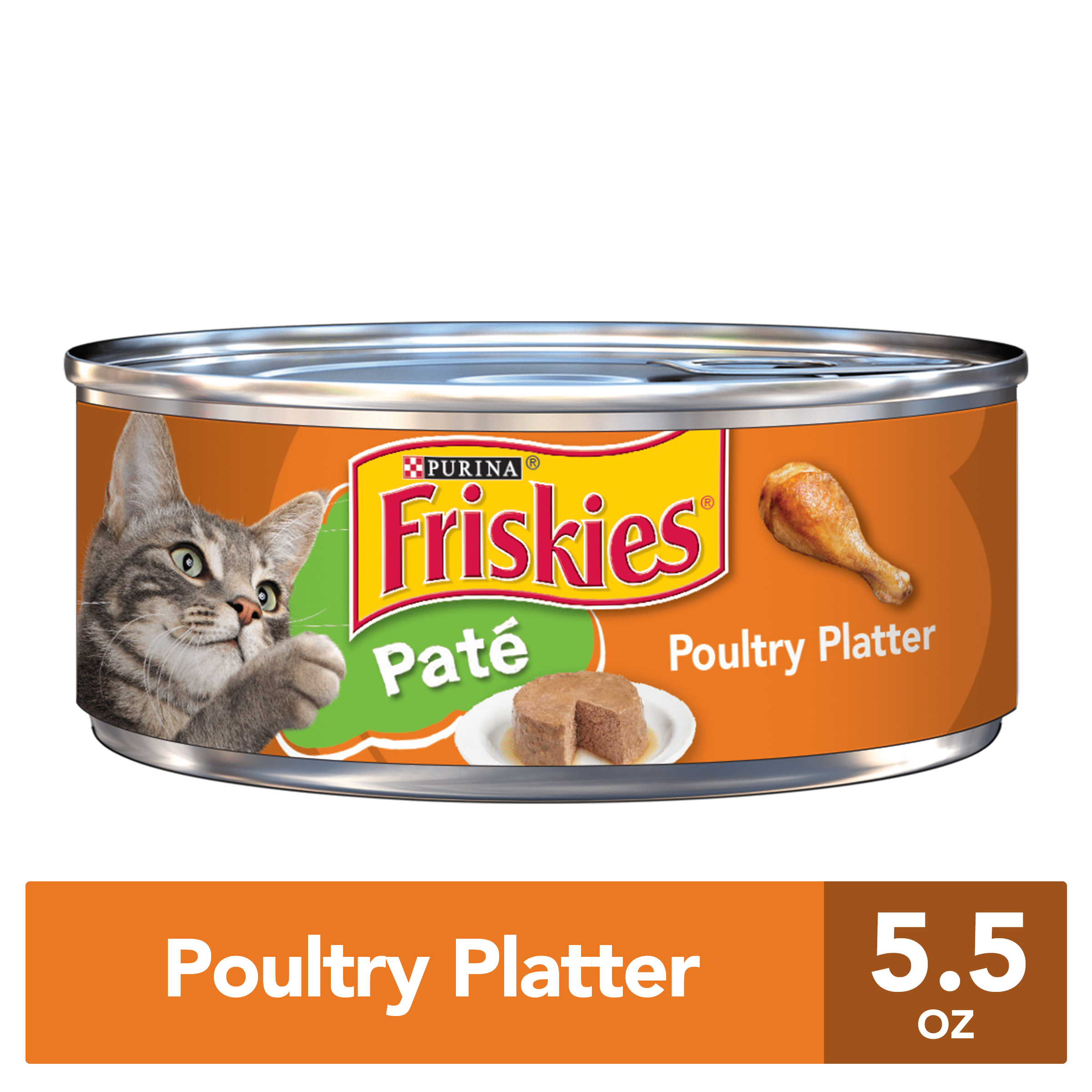 Purina Friskies Pate Wet Cat Food, Poultry Platter 5.5 oz. Can