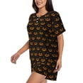thumbnail image 2 of Picia Halloween Pumpkins1 Pajamas Sets for Women Soft Short-Sleeved Pjs with Lounge Shorts Two Piece Sleepwear-4X-Large, 2 of 9