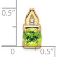 thumbnail image 3 of 14K Yellow Gold Peridot And Diamond Pendant (Width 6) (Length 13.2) - Jbsp, 3 of 5