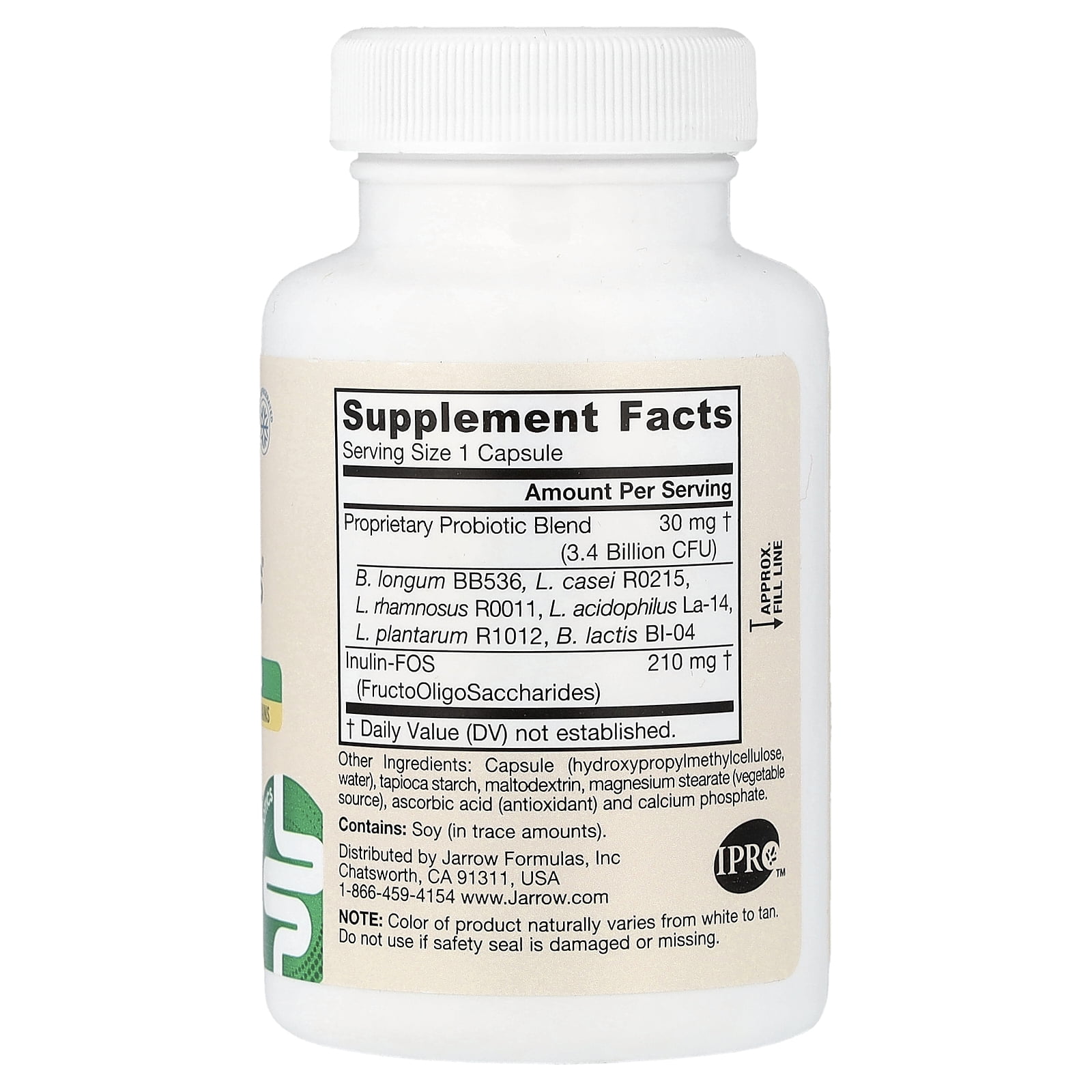 Jarrow Formulas Jarro-Dophilus + FOS, Immune & Wellness, 3.4 Billion Cells, 100 Caps