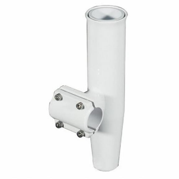 Horizontal Mount Clamp-on Rod Holder, White Aluminum - Size 3