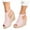 Pink, variant on UTTOASFAY Women Solid Summer Ladies Comfy Sandals Slope Heel Casual Beach Shoes Khaki 5(36)