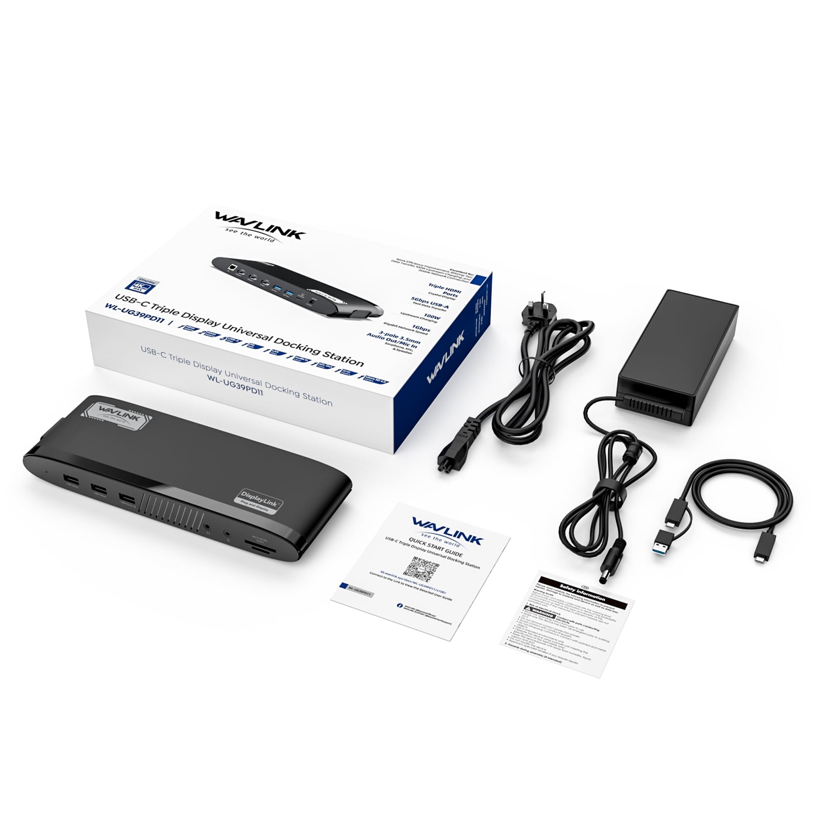 WAVLINK Dual 2K + 4K DisplayLink Docking Station Compatible with New MacBook Neo, USB-C Laptop Dock for Mac& Windows, 13-in-1 with 100W Charging, 3 HDMI, 5 USB Ports, Ethernet, SD/TF