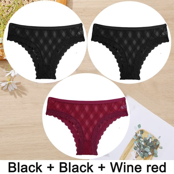 3 Unids/Set Bragas De Mujer Ropa Interior Sexy Encaje Lencería Floral Calzoncillos Perspectiva Finetoo Diseño Señoras Pantyspangjing