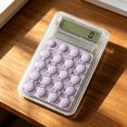 thumbnail image 2 of JHyouerji LCD Display Calculator,Purple Pocket Size Desktop Calculator,Lightweight Portable Handheld Calculator Ideal for Home Office Daily Calculation Use, 2 of 4