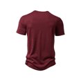 thumbnail image 4 of nvzhuang Men Casual Shirt, Short Sleeve Round Neck Buttons Solid Loose Party Street Summer Tops, 4 of 5
