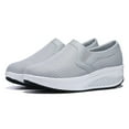thumbnail image 4 of Anuirheih Women's Walking Shoes Breathable Wedge Sock Sneakers Slip On Lightweight Shoes Comfort Platform Sneakers(Gray), 4 of 9