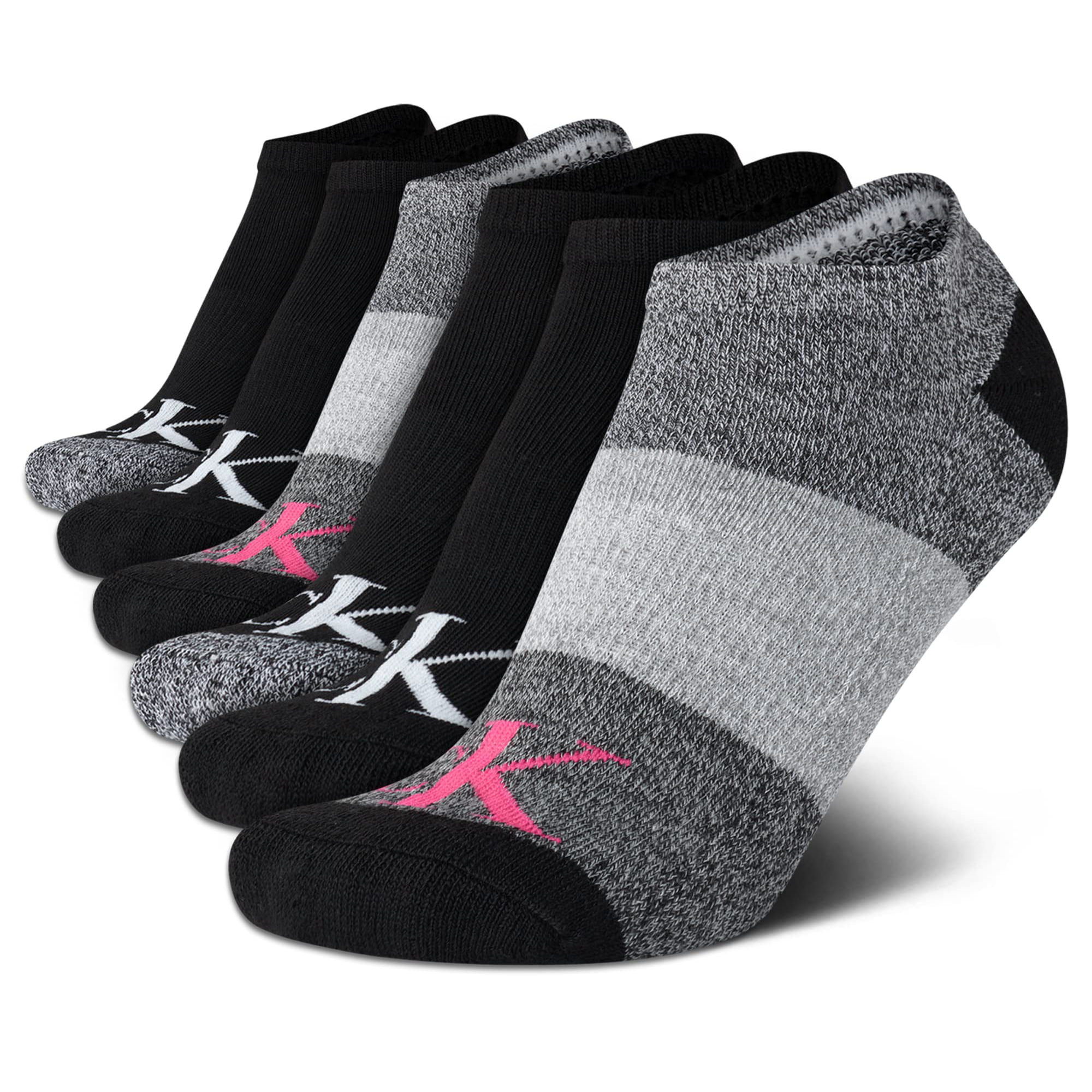 Calvin Klein Women?s Socks ? Cushion No Show Socks (6 Pack), Size 4-10,  Grey/Black Logo | Walmart Canada