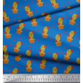 thumbnail image 2 of Soimoi Blue Poly Georgette Fabric Floral,Cactus & Pot Garden Accessories Print Fabric by the Yard 42 Inch Wide, 2 of 3