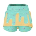 thumbnail image 7 of CPNG Girls Skorts Loose Athletic Skirts with Shorts Little Girl Casual Icecream Print High Waisted Stretchy Sporty Skorts, 7 of 7