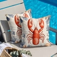 thumbnail image 4 of Marine Life Throw Pillow Cover Red Lobster Shell Seaweed Cotton Linen Cushion Cover Throw Pillow Case with Invisible Zipper for Couch Sofa Bed Chair Car 24x24 Inch, 4 of 11