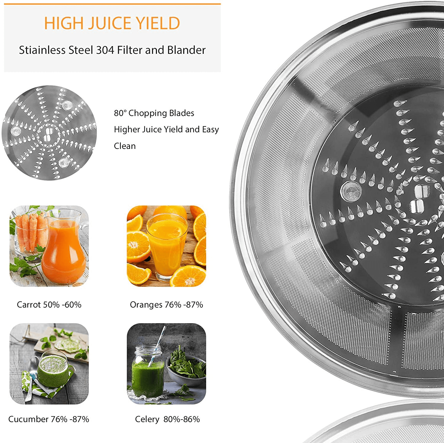 Juicer, Juicer Machine Vegetable and Fruit, Juice Extractor Easy to Clean, Centrifugal Juicer with 3'' Feed Chute, Stainless Steel, 3 Speed, Anti-Drip, Included Brush, 400W, Black