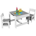 thumbnail image 2 of Pirecart 3-in-1 Children Table and Chair Set, Wooden Kids Activity Table with Storage Drawer and Box, Gray, 2 of 9