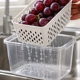 thumbnail image 5 of Refrigerator Draining Fresh Keeping Container Freezer Safe Food Storage Box Double Layer Drain Tray for Kitchen Vegetable Fruit Meat Organization, 5 of 7