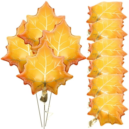 10pcs Foil Maple Leaf Balloons Thanksgiving Party Theme Balloons Party Favors