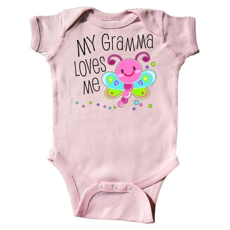 

Inktastic My Gramma Loves Me- cute dragonfly Gift Baby Boy or Baby Girl Bodysuit