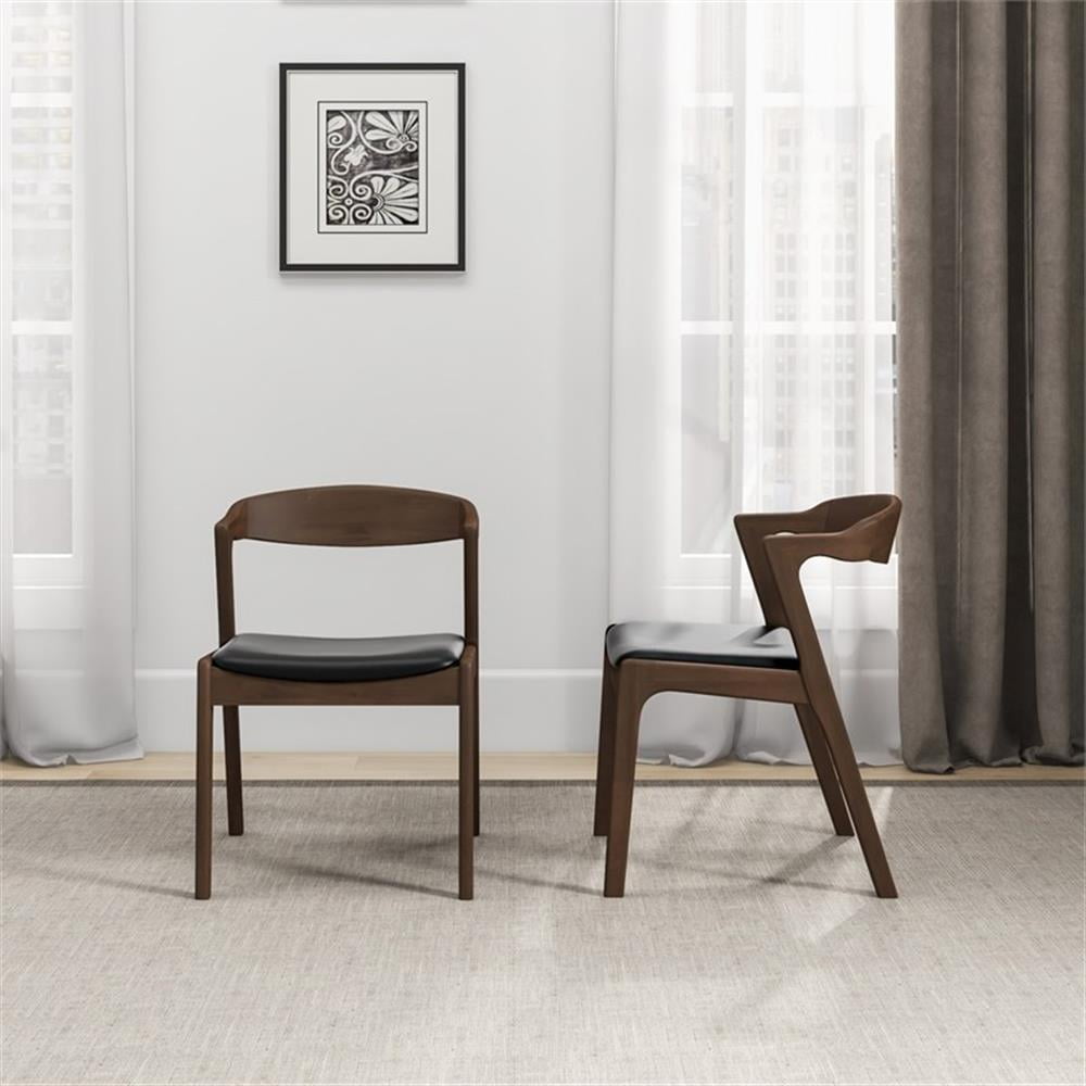 Modern Mid Century Black Leather Dining Chairs Set Philippines Ubuy