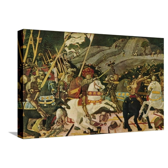 Art.com 'The Battle of San Romano', c1438, (1909) Stretched Canvas Print Wall Art by Paolo Uccello, 24" x 16"