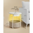 thumbnail image 6 of VASAGLE LILEA Collection - Side Table with Charging Station, Round End Table with Fabric Basket, LED Nightstand with USB Ports, Modern, for Living Room, Matte White and Camel Brown, 6 of 6
