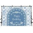 thumbnail image 3 of Mexican Happy Birthday Backdrop Blue Mexican Papel Picado Backdrop Banner Fiesta Themed Photography Background for  Birthday Party Fiesta Supplies, 3 of 3