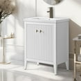 thumbnail image 2 of Vanity Art 24" Double Door Bathroom Vanity with Sink, Freestanding Storage Cabinet with Ceramic Top, and Removable Shelve, 2 of 8