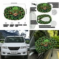thumbnail image 6 of Yuyamidu Highland Cow Car Hood Cover Protector Green Leaf Exterior Rear View Accessories Decor 3pcs St. Patrick's Day Vehicle Side View Mirror Covers with Car Bonnet Banner for Sedans, 6 of 7