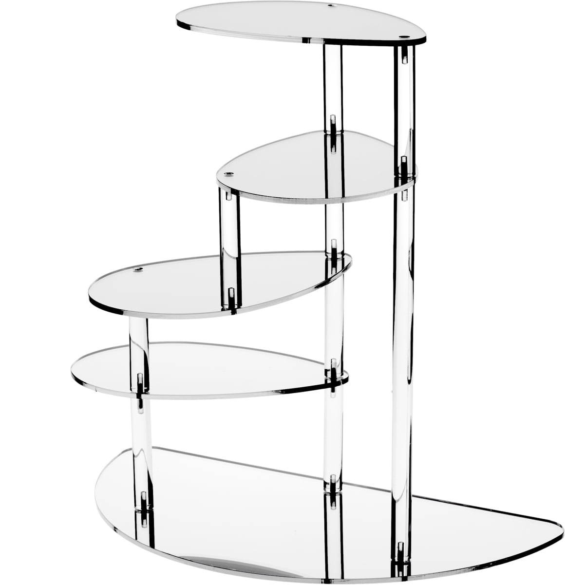 Plymor Mirrored Acrylic 4Shelf Spiral Display Riser